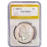 1881-S Morgan Silver Dollar PGA MS65+