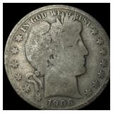 1906-S Silver Barber Half Dollar NICELY CIRCULATED