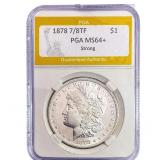 1878 7/8TF Morgan Silver Dollar PGA MS64+ Strong