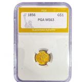 1856 Rare Gold Dollar PGA MS63