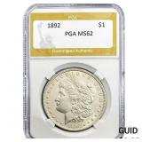 1892 Morgan Silver Dollar PGA MS62