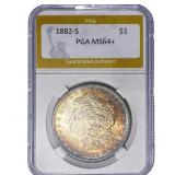 1882-S Morgan Silver Dollar PGA MS64+