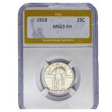 1918 Standing Liberty Quarter PGA MS63 FH
