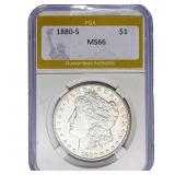 1880-S Morgan Silver Dollar PGA MS66