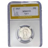 1917 Standing Liberty Quarter PGA MS64 FH Type 1