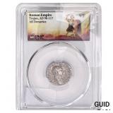 Roman Trajan, AD 98-117 Silver Denarius PNC VF