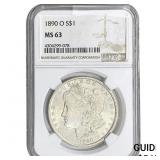 1890-O Morgan Silver Dollar NGC MS63