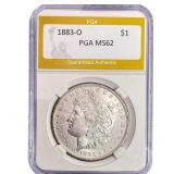 1883-O Morgan Silver Dollar PGA MS62