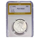 1941 Walking Liberty Half Dollar PGA MS64