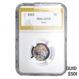 1915 Buffalo Nickel PGA AU58 Toner