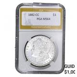 1882-CC Morgan Silver Dollar PGA MS64