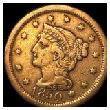 1850 Braided Hair Large Cent NEARLY UNCIRCULATED