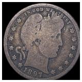 1897 Barber Silver Quarter NICELY CIRCULATED