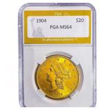 1904 $20 Gold Double Eagle PGA MS64