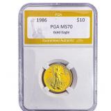 1986 1/4oz $10 Gold Eagle PGA MS70