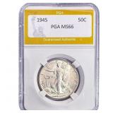1945 Walking Liberty Half Dollar PGA MS66