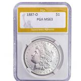 1887-O Morgan Silver Dollar PGA MS63