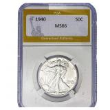 1940 Walking Liberty Half Dollar PGA MS66