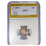 1899 Barber Dime PGA MS67