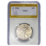 1940 Walking Liberty Half Dollar PGA MS67