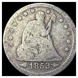 1853 Arrows Seated Liberty Quarter NICELY CIRCULAT