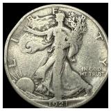 1921-D Silver Half Dollar Walking Liberty HIGH GRA