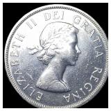 1958 Canada Silver Dollar British Columbia GEM BU