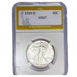 1939-D Walking Liberty Half Dollar PGA MS67