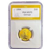 1994 1/4oz $10 Gold Eagle PGA MS70