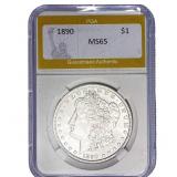 1890 Morgan Silver Dollar PGA MS65