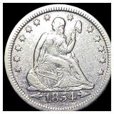 1854 Arrows Seated Liberty Silver Quarter LIGHTLY