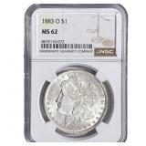 1883-O Morgan Silver Dollar NGC MS62