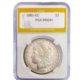1881-CC Morgan Silver Dollar PGA MS64+