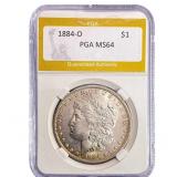 1884-O Morgan Silver Dollar PGA MS64