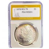 1878 REV 79 Morgan Silver Dollar PGA MS64+