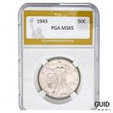 1943 Walking Liberty Half Dollar PGA MS65