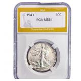 1943 Walking Liberty Half Dollar PGA MS64