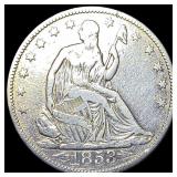 1853 Arrows Seated Liberty Half Dollar LIGHTLY CIR