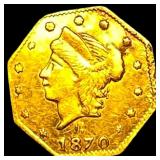 1870 Gold 1/4 Dollar California Fractional UNCIRCU