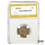 1931-S Wheat Cent PGA MS65 RED