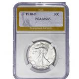 1938-D Walking Liberty Half Dollar PGA MS65