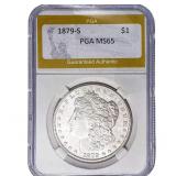 1879-S Morgan Silver Dollar PGA MS65