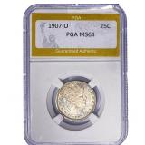 1907-O Barber Quarter PGA MS64