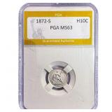 1872-S Seated Liberty Half Dime PGA MS63