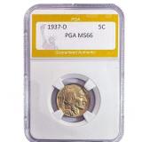 1937-D Buffalo Nickel PGA MS66