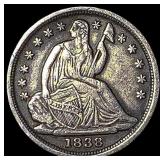 1838 Silver Half Dime No Drapery NEARLY UNCIRCULAT