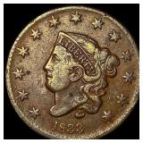 1833 Coronet Head Large Cent ABOUT UNCIRCULATED