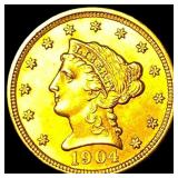 1904 Liberty Head Quarter Eagle $2.50 Gold UNCIRCU