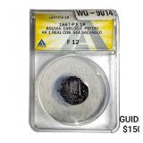 1667-P, E Bolivia Carlos II SIlver 1 Real Cob