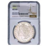 1884-O Morgan Silver Dollar NGC MS63
